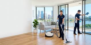 Professional bond cleaners at work in a Melbourne home